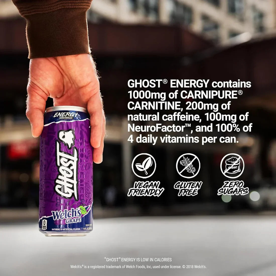 GHOST Energy Drink 12 Pack-200mg Natural Caffeine